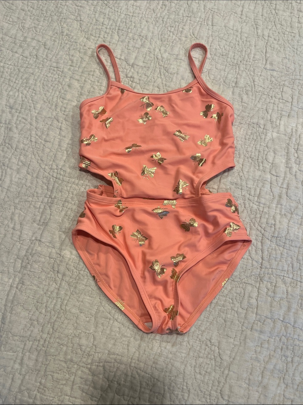 Oshkosh Peachy Gold Butterfly one-Piece Swimsuit